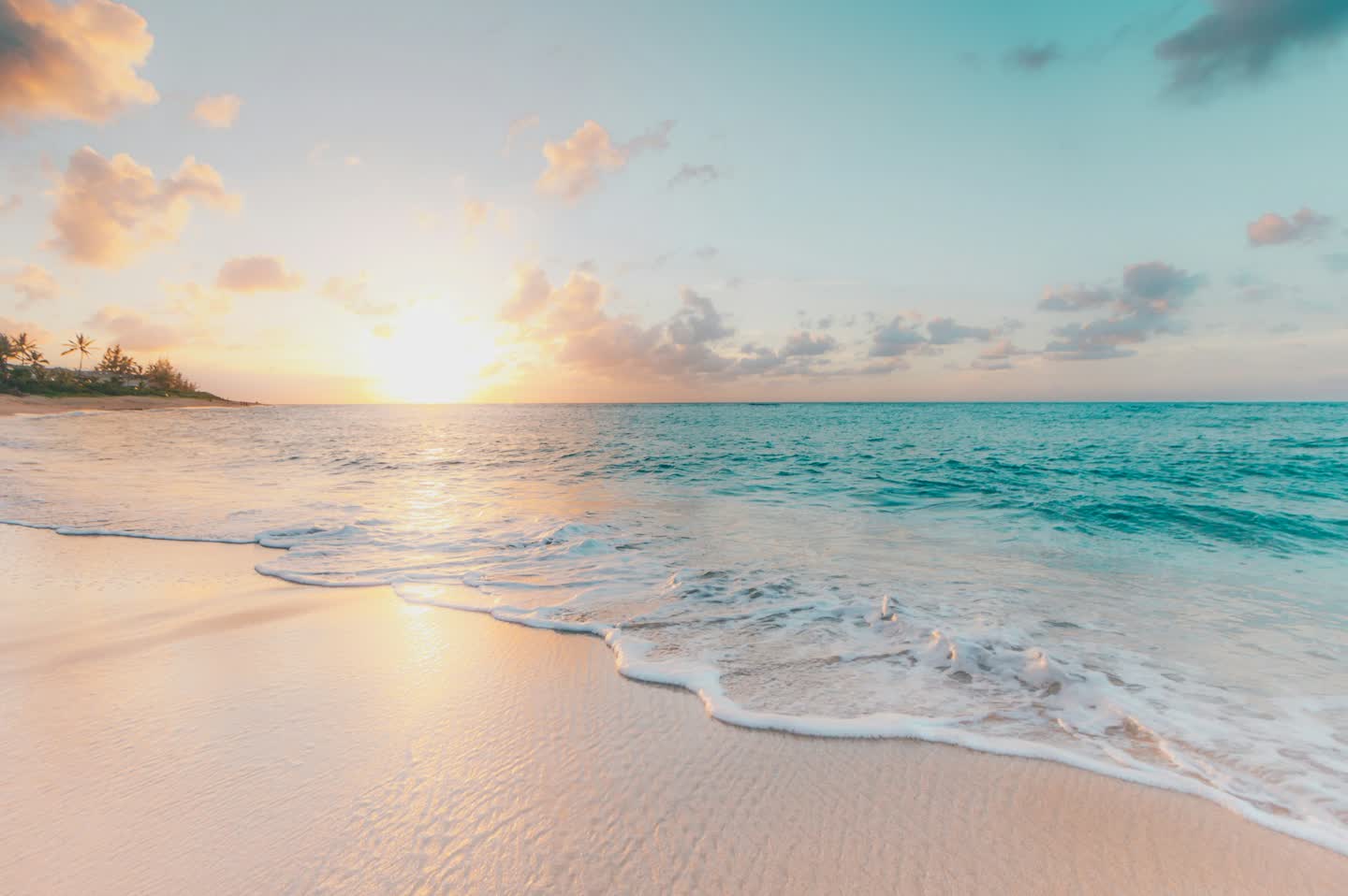 Tropical vacation destination with turquoise ocean and sandy beach